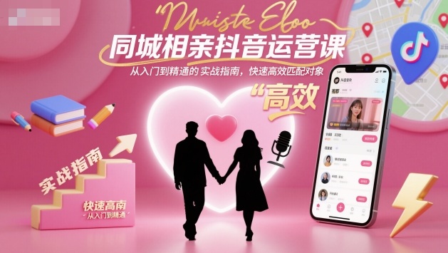 同城相亲抖音运营课，从入门到精通的实战指南，快速高效匹配对象-chywc
