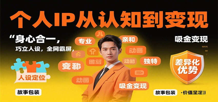 个人IP从认知到变现，身心合一，巧立人设，全网霸屏，吸金变现-chywc