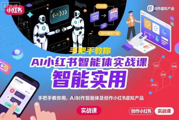 AI小红书智能体实战课，手把手教你用AI制作智能体及创作小红书虚拟产品，提效+内容商业化-chywc