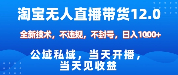 淘宝无人直播12.0，公域私域技术，不封号，不违规布局双十一流量风口，日入1k(独家技术)【揭秘】-chywc
