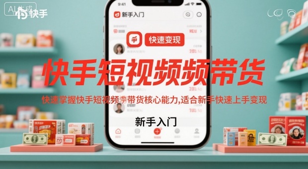 快手短视频带货，快速掌握快手短视频带货核心能力，适合新手快速上手变现-chywc