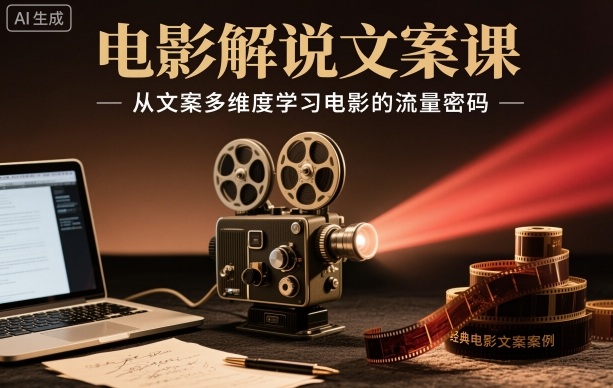 电影解说文案课，从文案多维度学习电影的流量密码-chywc
