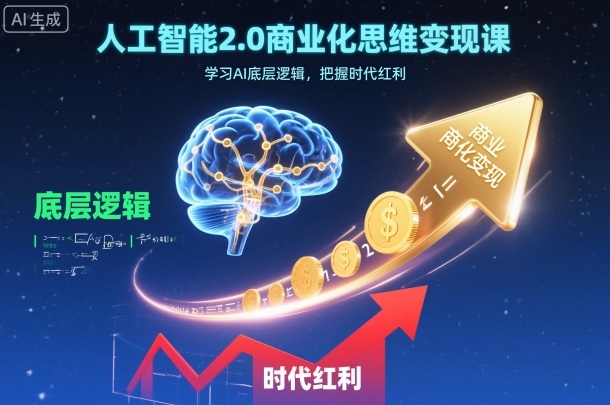 人工智能2.0商业化思维变现课，学习AI底层逻辑，把握时代红利-chywc