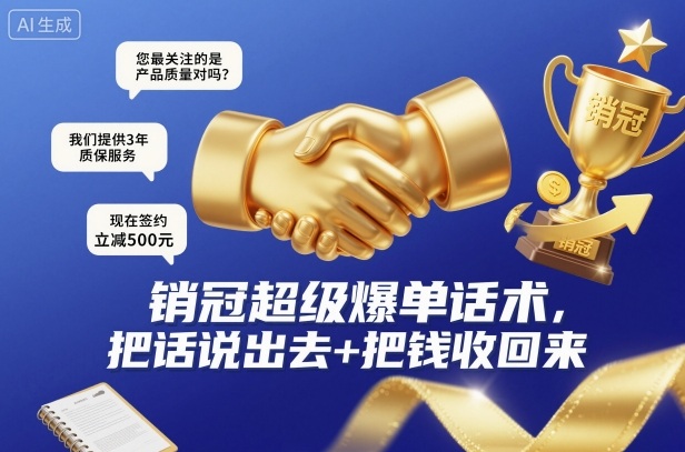 销冠超级爆单话术，把话说出去+把钱收回来-chywc