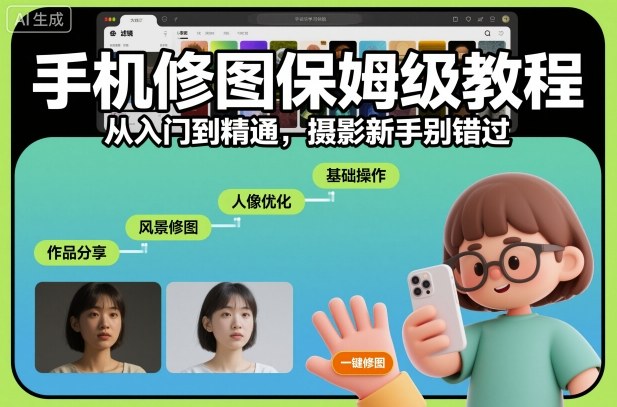 手机修图保姆级教程，从入门到精通，摄影新手别错过-chywc