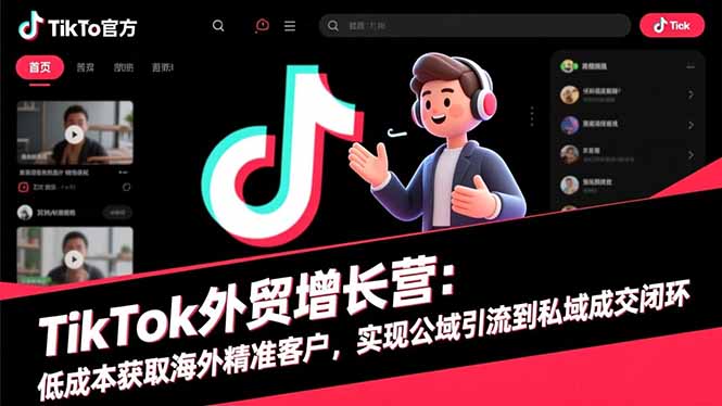 TikTok外贸增长营：低成本获取海外精准客户，实现公域引流到私域成交闭环-chywc
