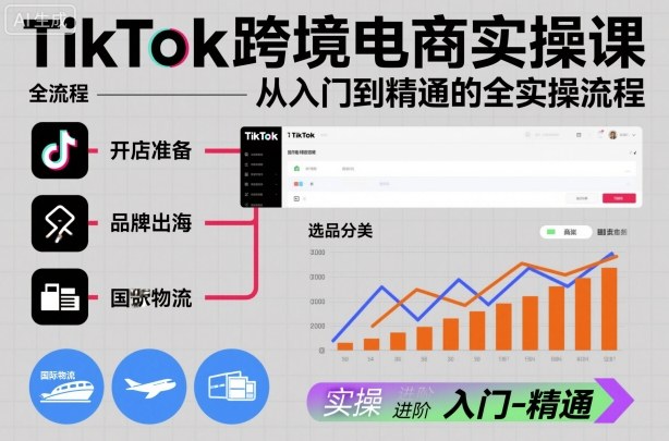 TikTok跨境电商实操课，从入门到精通的全实操流程-chywc