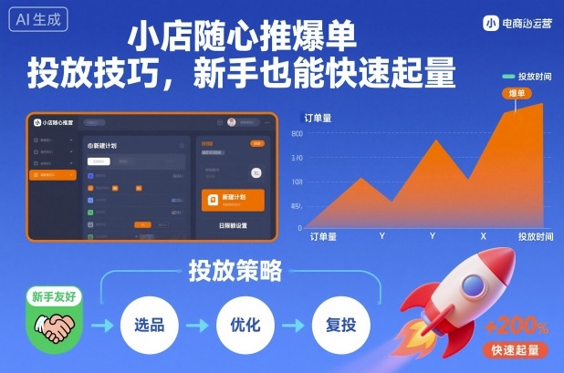 小店随心推爆单投放技巧，新手也能快速起量-chywc