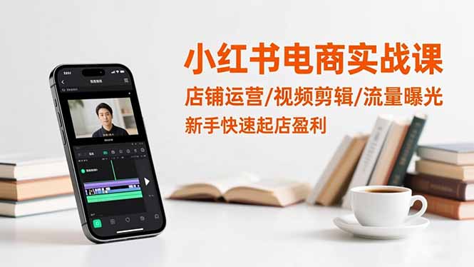 小红书电商实战课：店铺运营/视频剪辑/流量曝光，新手快速起店盈利-chywc