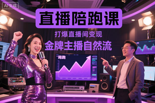 直播陪跑课，金牌主播自然流打爆直播间，复制高变现玩法-chywc