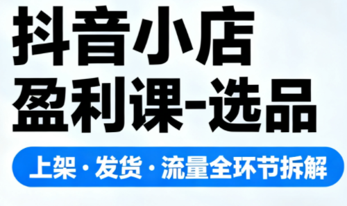 抖音小店盈利课-选品·上架·发货·流量全环节拆解-chywc