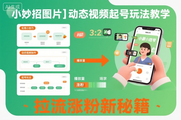 小妙招图片＋动态视频起号玩法教学，拉流涨粉新秘籍-chywc