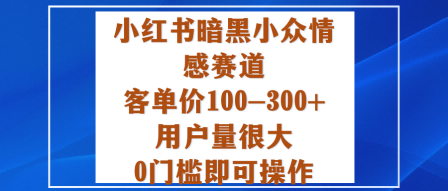 小红书暗黑小众情感赛道，客单价100-300+用户量很大，0门槛即可操作-chywc