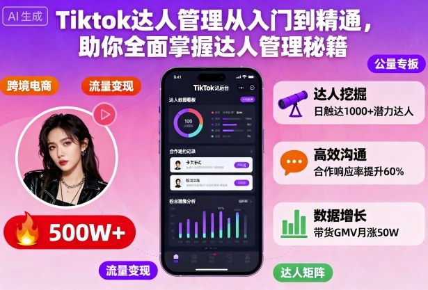 Tiktok达人管理从入门到精通，助你全面掌握达人管理秘籍-chywc