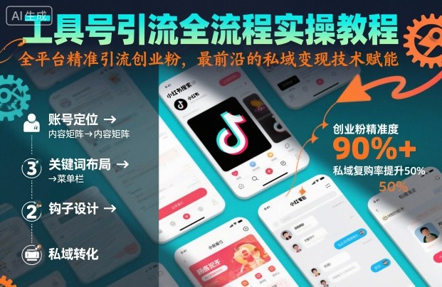 工具号引流全流程保姆级实操教程，全平台精准引流创业粉，最前沿的私域变现技术赋能-chywc