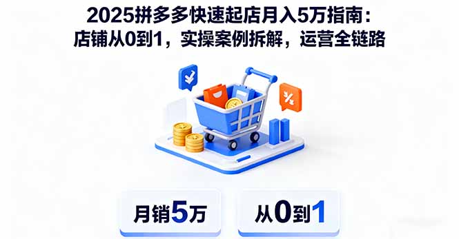 2025拼多多快速起店月入5万指南：店铺从0到1，实操案例拆解，运营全链路-chywc