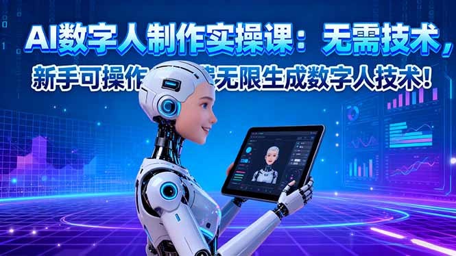 AI数字人制作实操课：无需技术，新手可操作，免费无限生成数字人技术！-chywc