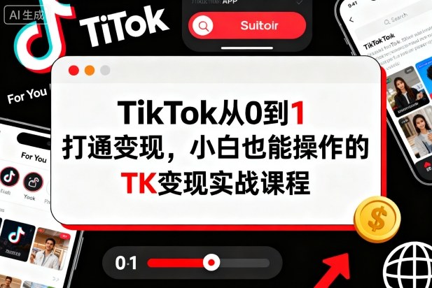 TikTok从0到1打通变现，小白也能操作的TK变现实战课程-chywc