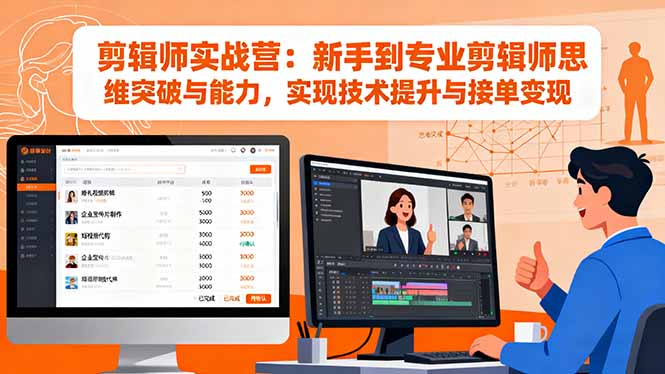 剪辑师实战营：新手到专业剪辑师思维突破与能力，实现技术提升与接单变现-chywc