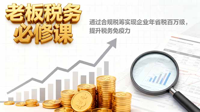 老板税务必修课，通过合规税筹实现企业年省税百万级，提升税务免疫力-chywc