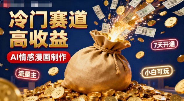 公众号冷门赛道，用AI做情感漫画，7天开通流量主，操作简单，小白可玩-chywc