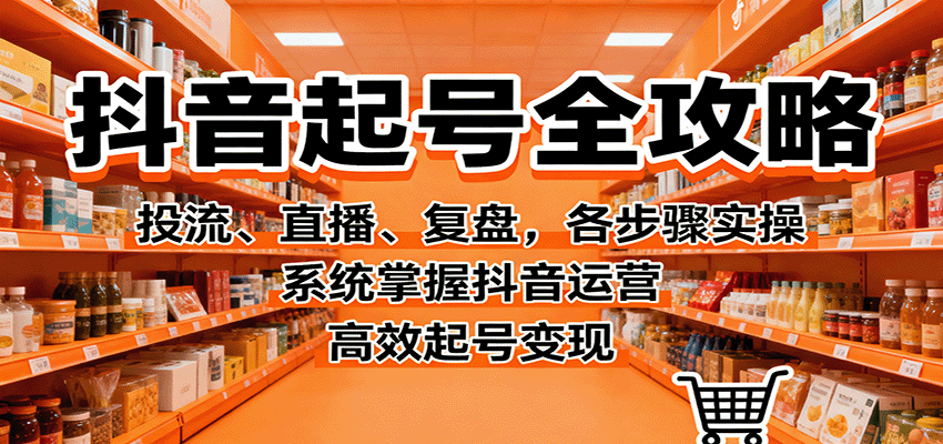 抖音起号全攻略，投流、直播、复盘，各步骤实操，系统掌握抖音运营，高效起号变现-chywc