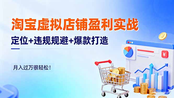 淘宝虚拟店铺盈利实战：定位+违规规避+爆款打造，月入过万很轻松！-chywc