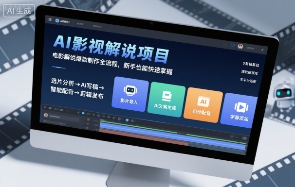 AI影视解说项目，电影解说爆款制作全流程，新手也能快速掌握-chywc