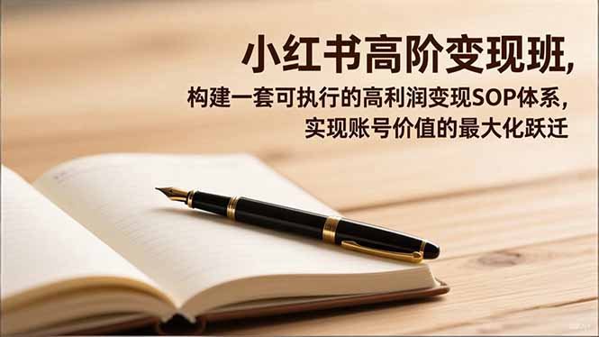 小红书高阶变现班，构建一套可执行的高利润变现SOP体系，实现账号价值的最大化跃迁-chywc
