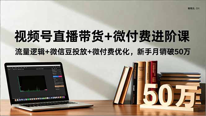 视频号直播带货+微付费进阶课：流量逻辑+微信豆投放+微付费优化，新手月销破50万-chywc