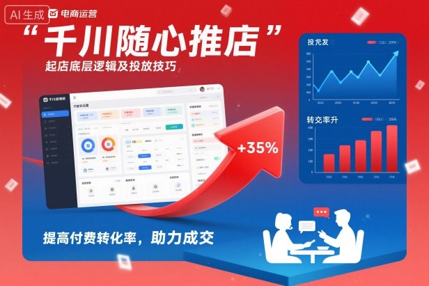 千川随心推起店底层逻辑及投放技巧，提高付费转化率，助力成交-chywc
