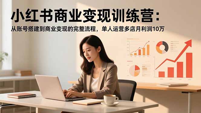 小红书商业变现训练营：从账号搭建到商业变现的完整流程，单人运营多店月利润10万-chywc