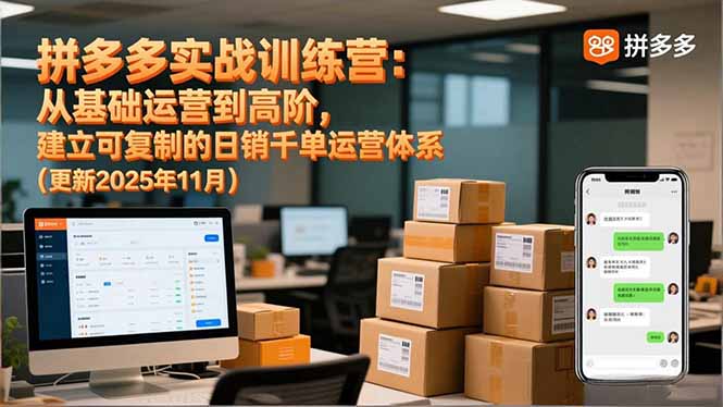 拼多多实战训练营：从基础运营到高阶，建立可复制的日销千单运营体系(更新11月-chywc