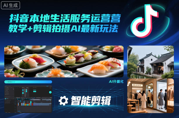 抖音本地生活服务运营教学+剪辑拍摄AI最新玩法-chywc