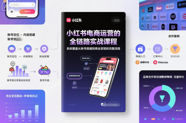 小红书电商运营的全链路实战课程，系统覆盖从账号搭建到商业变现的完整流程-chywc