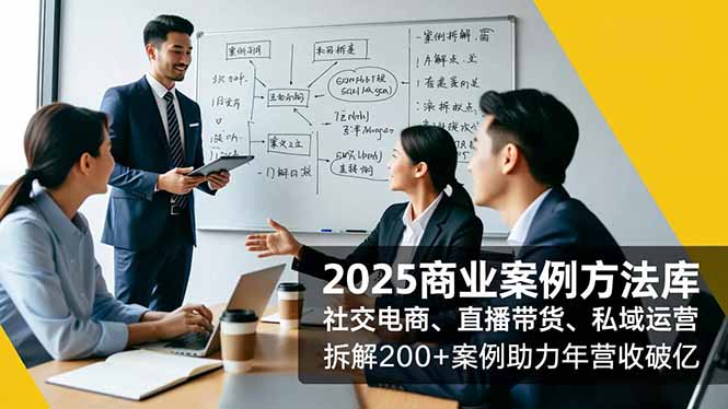 2025商业案例方法库，社交电商、直播带货、私域运营，拆解200+案例助力年营收破亿-chywc