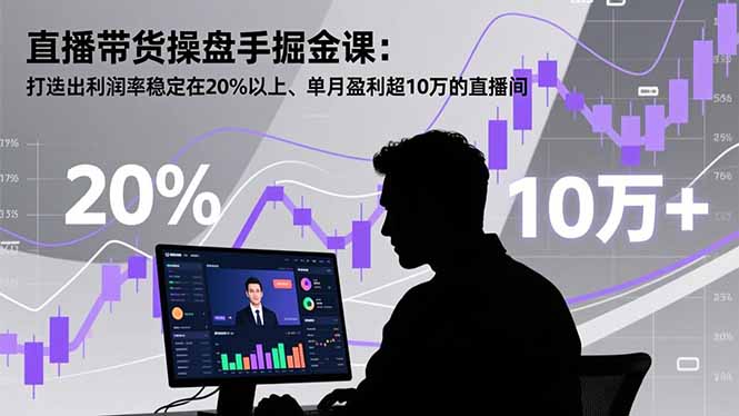 直播带货操盘手掘金课：打造出利润率稳定在20%以上、单月盈利超10万的直播间-chywc