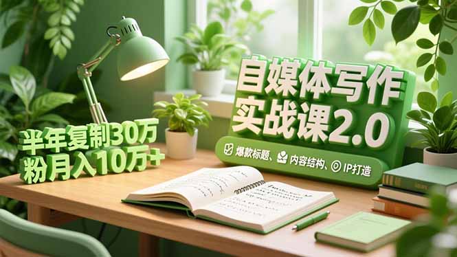 自媒体写作实战课2.0，爆款标题、内容结构、IP打造，半年复制30万粉月入10万+-chywc
