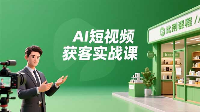 AI短视频获客实战课，数字人创作、实体行业应用、精准引流，30天获取客源月入6万+-chywc