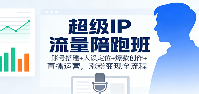 超级IP流量陪跑班：账号搭建+人设定位+爆款创作+直播运营，涨粉变现全流程-chywc