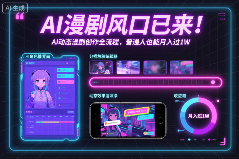 AI漫剧风口已来！AI动态漫剧创作全流程，普通人也能月入过1W-chywc