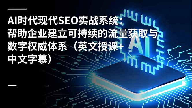 AI时代现代SEO实战系统：帮助企业建立可持续的流量获取与数字权威体系(英文授课+中文字幕-chywc