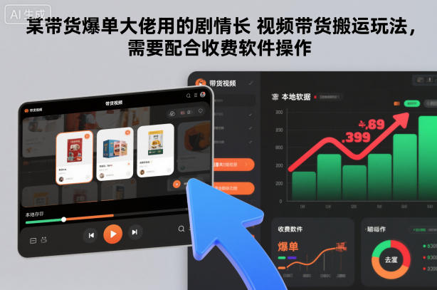 某带货爆单大佬用的剧情长视频带货搬运玩法,需要配合收费软件操作-chywc