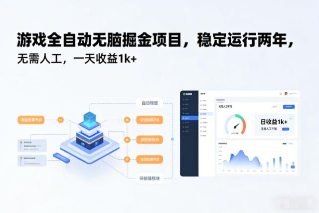 游戏全自动无脑掘金项目，稳定运行两年，无需人工，一天收益1k+【揭秘】-chywc