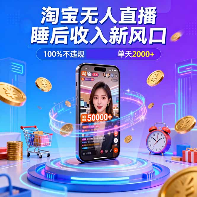 淘宝无人直播，不违规不封号，直播100小时卖了5万，年底旺季！-chywc