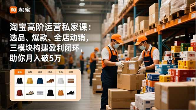 淘宝高阶运营私家课：选品、爆款、全店动销，三模块构建盈利闭环，助你月入破5万-chywc