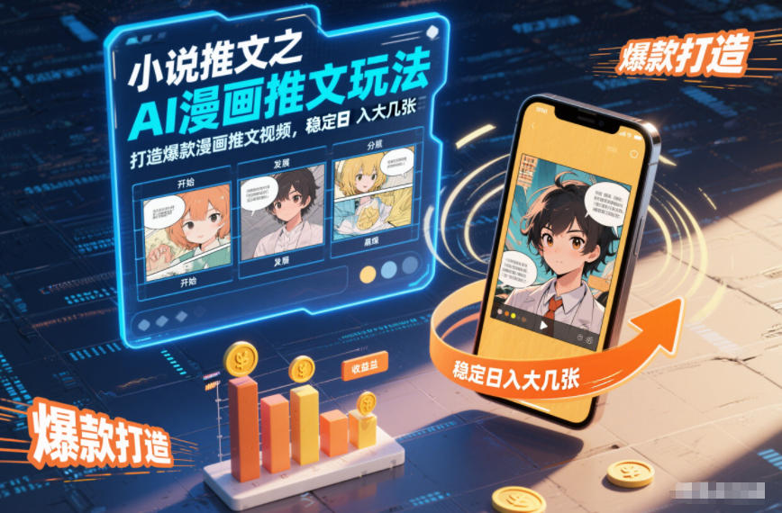 小说推文之AI漫画推文玩法，打造爆款漫画推文视频，稳定日入大几张-chywc