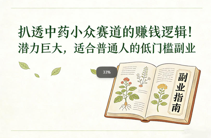 扒透中药小众赛道的賺米逻辑,潜力巨大,适合普通人的低门槛副业-chywc