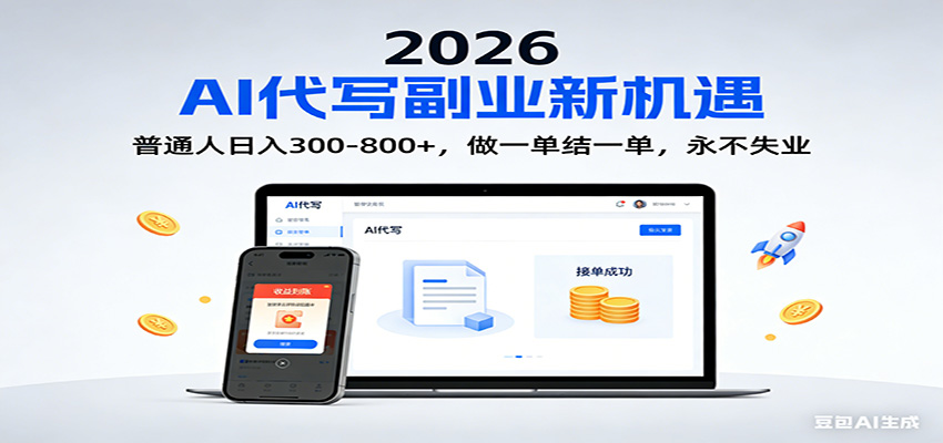 2026 副业首选！AI 代写日入 300-800，普通人0门槛，做一单结一单！-chywc