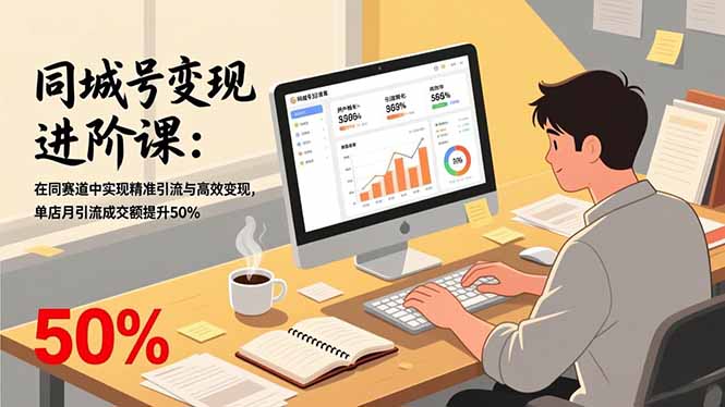 同城号变现进阶课：在同城赛道中实现精准引流与高效变现，单店月引流成交额提升50%-chywc